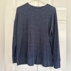 Time and Tru Navy Heathered Cozy Knit Sweater Size S